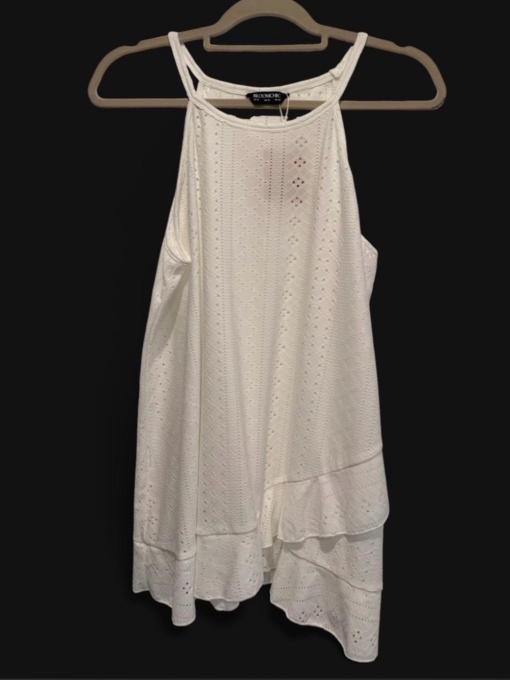 NWT BloomChic White Eyelet Sleeveless Swing Dress Size 12